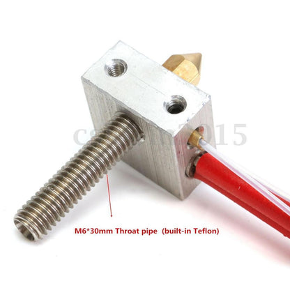 3D Printer MK8 Assembled Extruder Hotend 1.75mm to 0.4mm Nozzle Heating Block G
