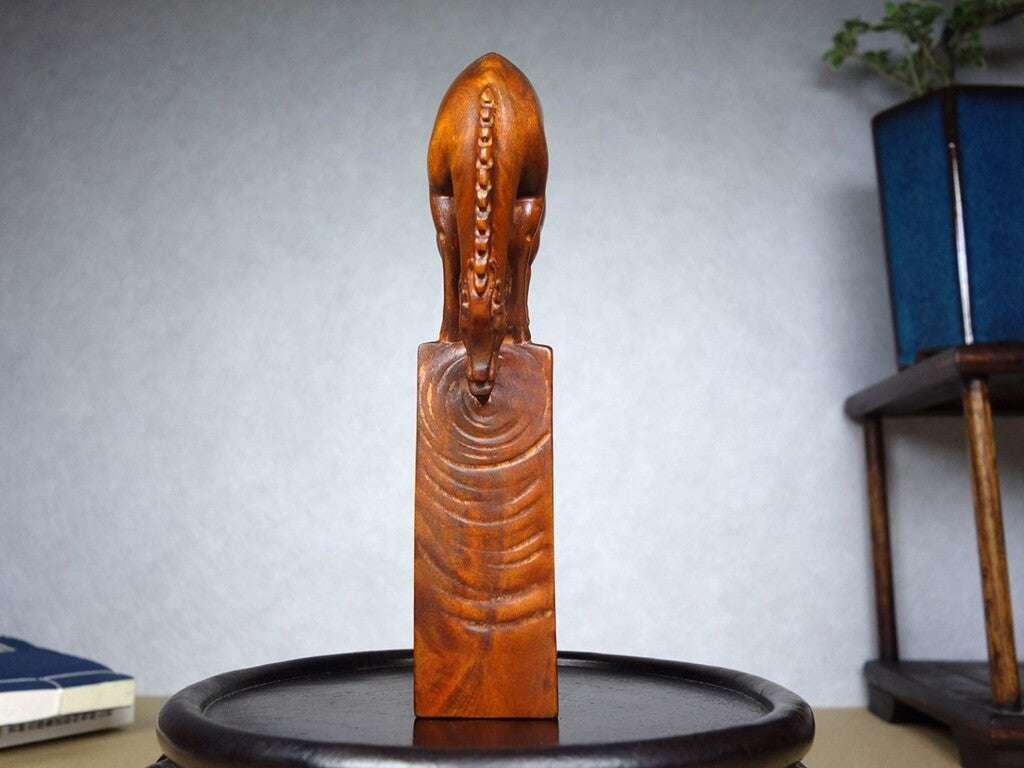 Chinese Natural Boxwood Hand carved Exquisite Horse Seals AE2688