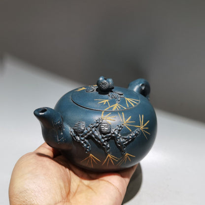 vintage chinese yixing purple clay teapot zisha ceremony pine needle teaware art