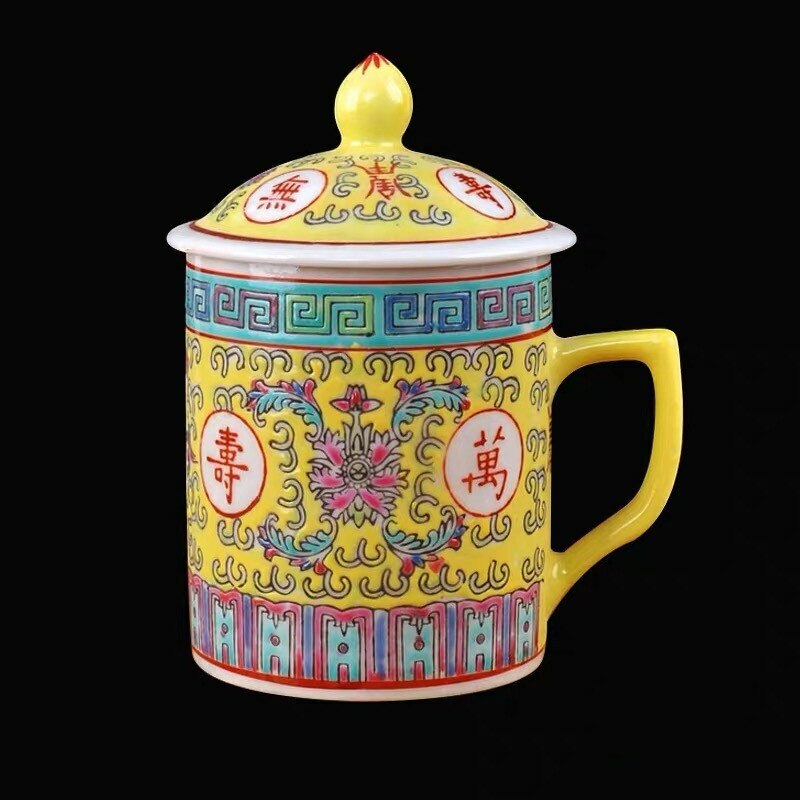 Chinese Traditional Retro Jingdezhen Ceramic Milk Coffee Mug Creative Tea Cup