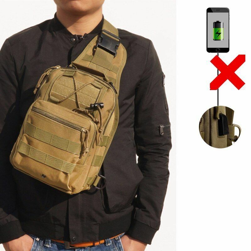 Shoulder Bag Bottle Pouch Chest Outdoor Travel Hunting Climbing Hiking Backpack