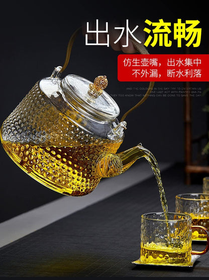 1400ml Creativity Glass Kettle Teapot Heat Resistant Handle Pot Kung Fu Tea Set