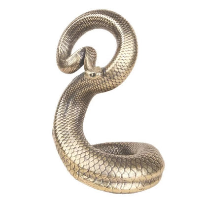Brass Pythons Snake Statue Handcraft Figurine Artwork Amulet Office Home Decor