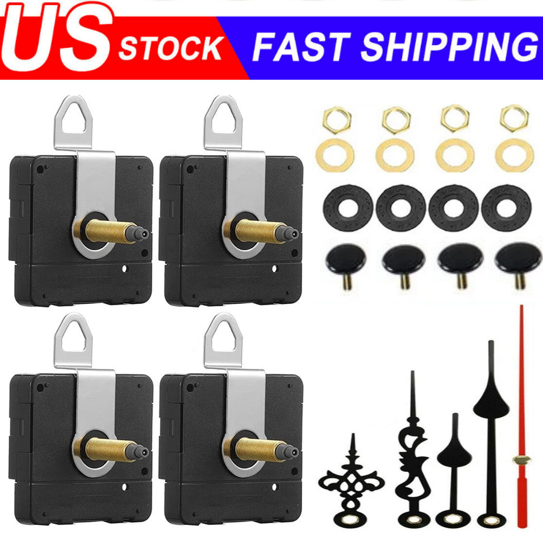 DIY Clock Parts Movement Quartz Mechanism Wall Replacement Repair Tool Hands Kit
