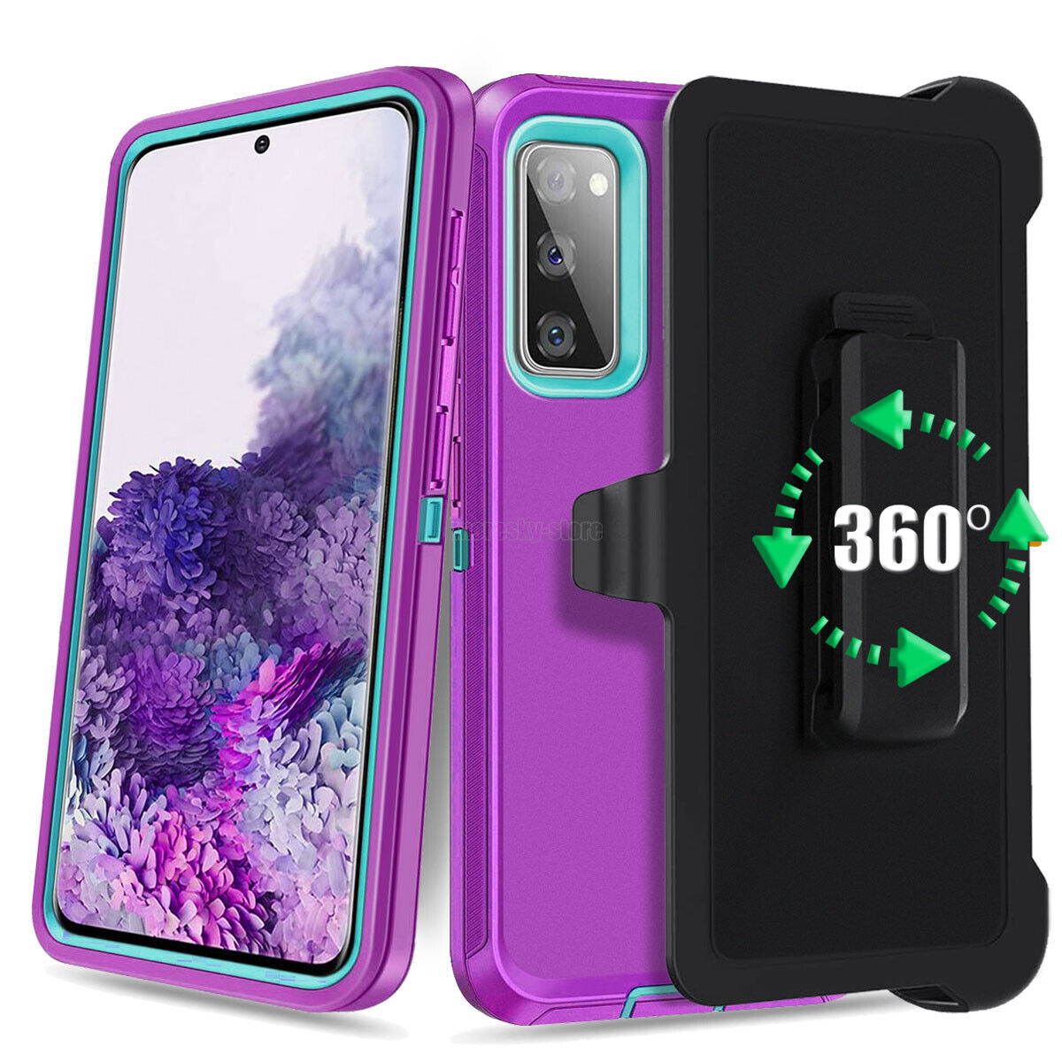 Case Rugged Clip Holster Cover, Tempered Glass