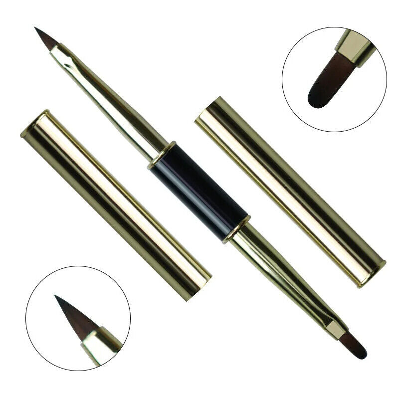 Nail Art Tool Dual End Stripe Liner DIY Liquid Powder Acrylic Painting Brush Pen