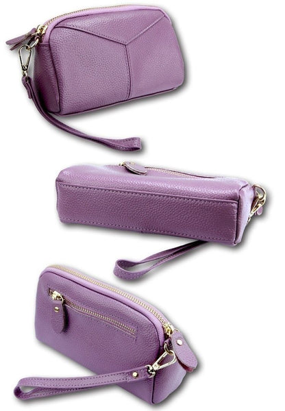 Cow Leather Women Day Clutch Bags Handbag For Women Lady Wristlet Solid Zipper