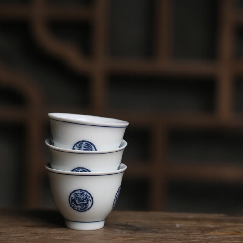 Antique Style Porcelain Gaiwan Ceramic Tureen Small Size Matching Tea Cup China