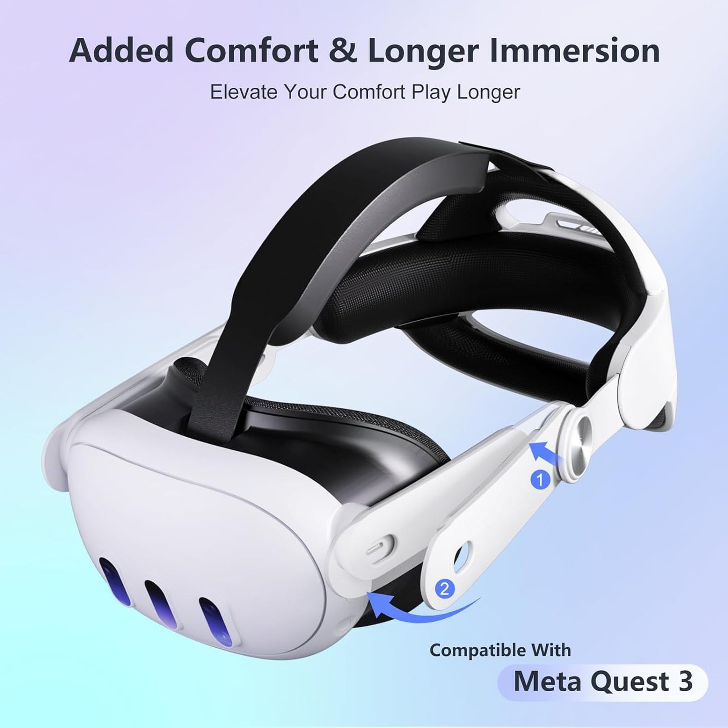 Head Strap for Meta Quest 3 Comfort Oculus 3 Accessories Adjustable Queat 3 Wear