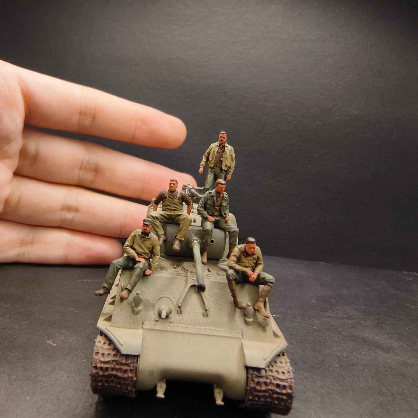 Homemade 1/72 WWII U.S. Military 2 Persons （without Tank ）Finished Model