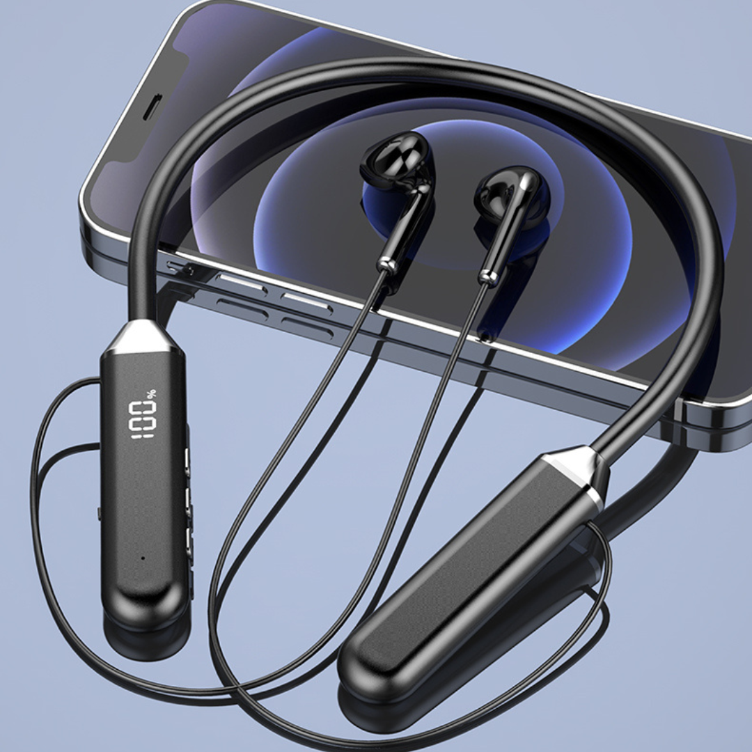 Sweatproof Neckband Headset Wireless Bluetooth Bendable Sport Headphones Earbuds