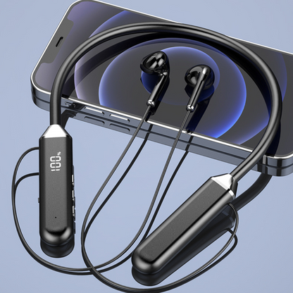 Sweatproof Neckband Headset Wireless Bluetooth Bendable Sport Headphones Earbuds