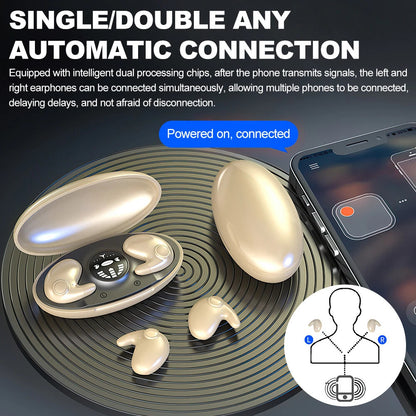 Invisible Sleep Wireless Earphone Bluetooth 5.3 Headphones Hidden Earbuds LOT