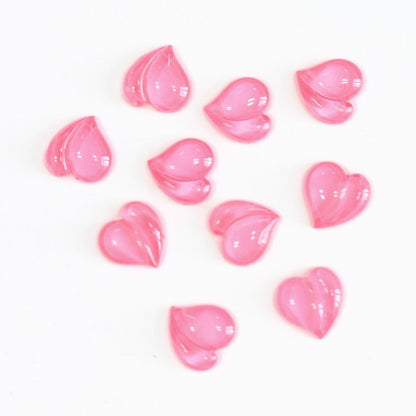 Nail Art Decals 20-100Pcs 3D Heart Charms Clear Acrylic DIY Manicure Accessories