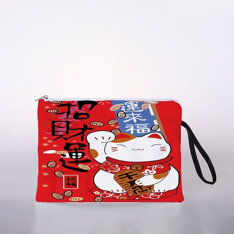 Cosmetic Bag Digital Printing Traveling Storage Purse Zipper Jacquard Pouch 1 PC