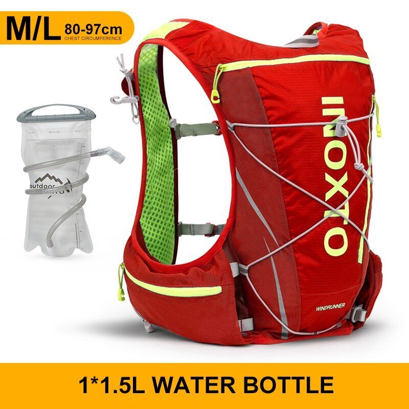 Running Backpack 8L Backpack Hiking Marathon Hydrating Bag 500ml Water Bottle