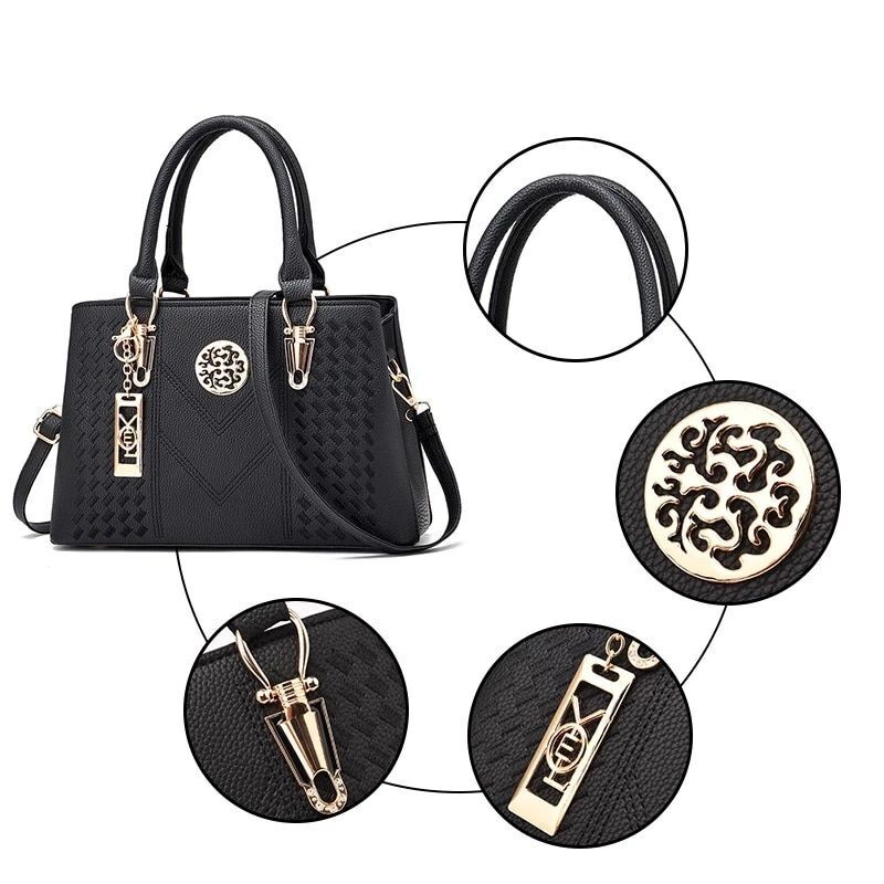 Women Leather Bag Embroidery Messenger Bags Luxury Handbags Bag Female Polyester