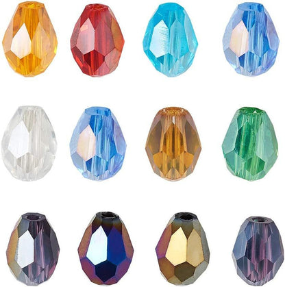 Craftdady 200Pcs 11-12x8mm Small, Random Mixed AB Color, Teardrop, 11~12x8mm