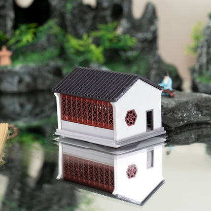 Chinese Style Miniature Landscape Ancient Building Desktop Ornament Indoor Decor