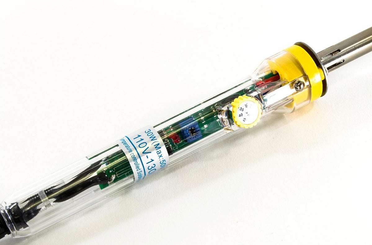 30W to 50W Adjustable Variable Temperature Soldering Iron + Stand, Tips, Solder