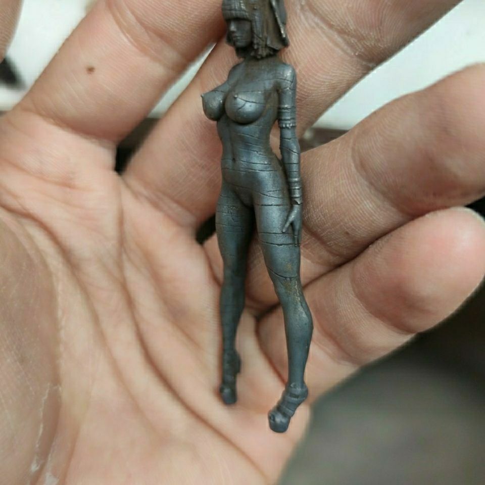2.1 inch black brass cosmetic nude statue body art decoration