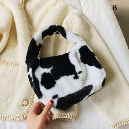 1pc Women Girls Fluffy Shoulder Bag Top-handle Bag Female Autumn Winter Handbag
