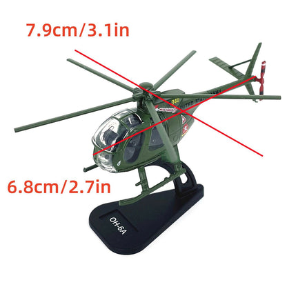 Alloy 1/100 Scale US Army OH-6A Cayuse Helicopter Finished Model Toy Collection