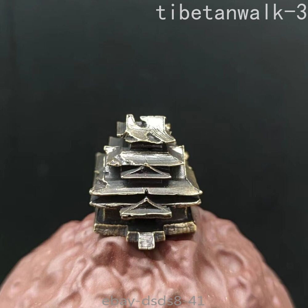 Copper Bonsai Suiseki Micro Landscape Decoration：tower Building