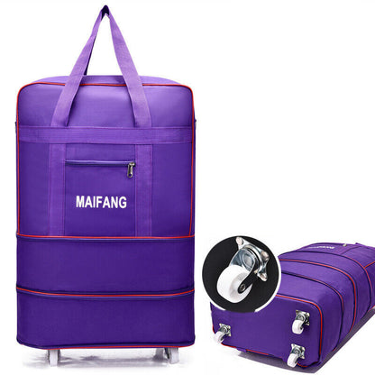 Large Capacity Foldable Luggage Trolley Bags Oxford Expendable Wheel Travel Bags