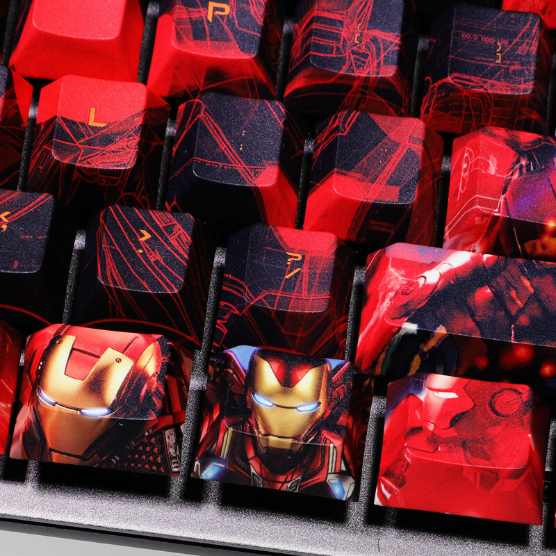 108 New Keys Marvel Iron Man PBT Keycap Set for Mechanical Keyboard Fast Ship