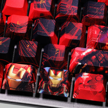 108 New Keys Marvel Iron Man PBT Keycap Set for Mechanical Keyboard Fast Ship