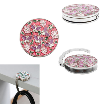 Folding bag handbag hook purse tote flower shape metal bag table hanger hold-ca