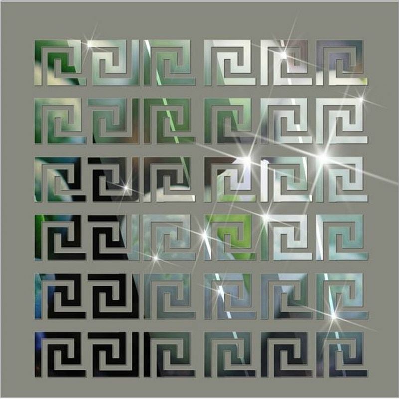 Wall Mirror Stickers 30Pcs 5*5CM 3D Waist Line Acrylic Decorations Living Rooms