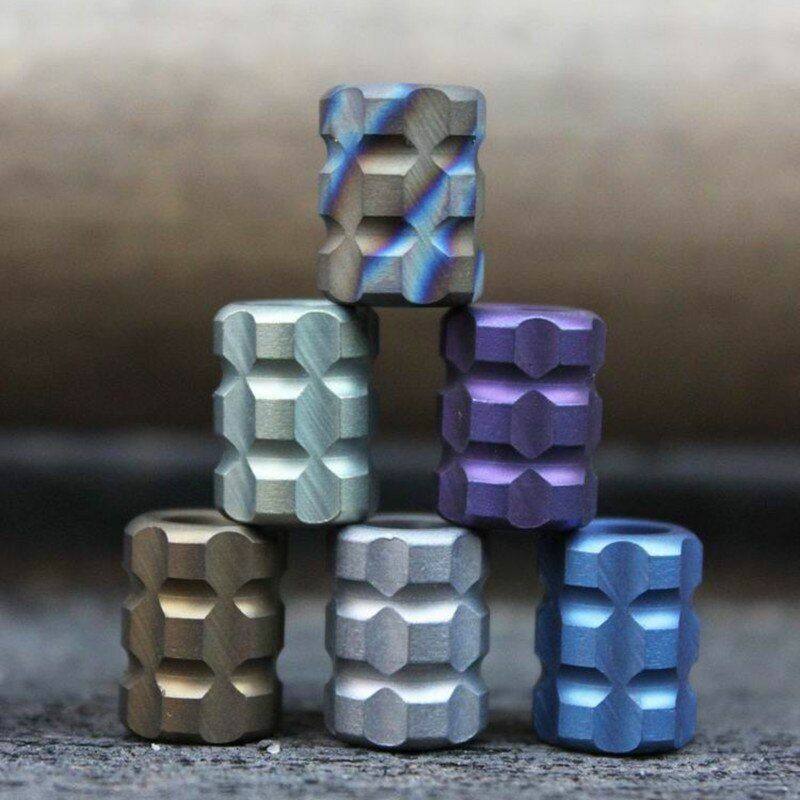 New Blue Gold Titanium Alloy Knife Bead Umbrella Pendant Rope Paracord Outdoor