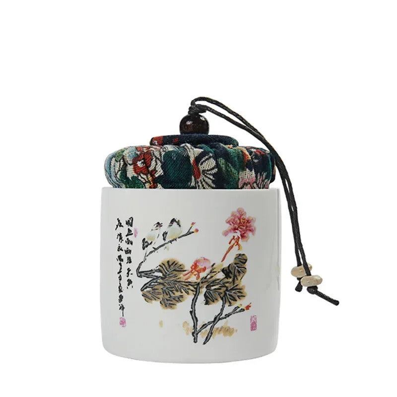 8cm Ceramics Tea Caddy Tieguanyin Storage Tank Portable Travel Tea Box Sealed