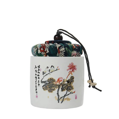 8cm Ceramics Tea Caddy Tieguanyin Storage Tank Portable Travel Tea Box Sealed