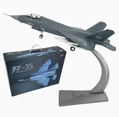 1:48 38CM AF1CHINA J-35 Fighter Airplane Diecast Military Aircraft Plane Model