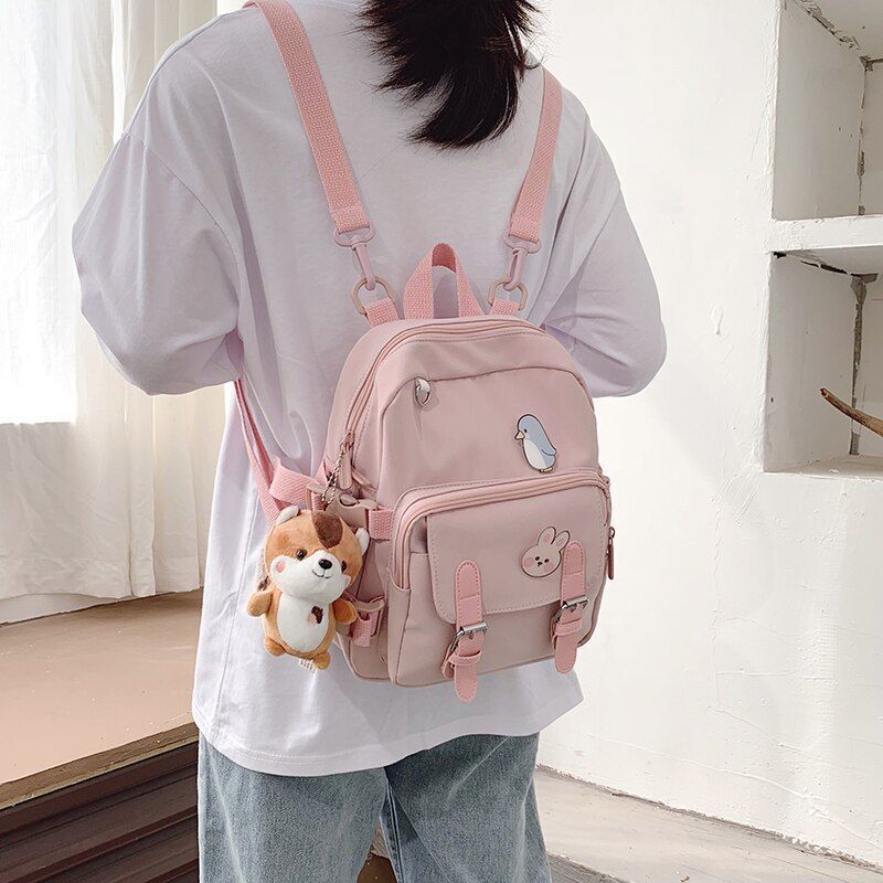 Fashion Backpack Shoulder Bag Multi-Function Small School Purse 23*9*27cm Nylon