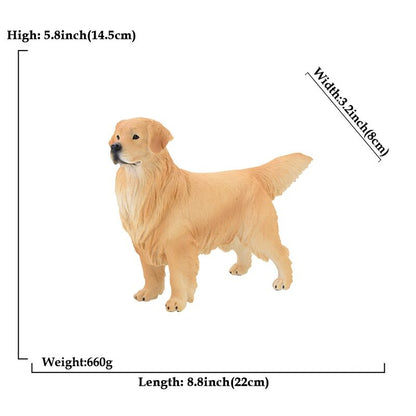Realistic Large Dog Figures Playset Golden Retriever Figurines Educational Toy