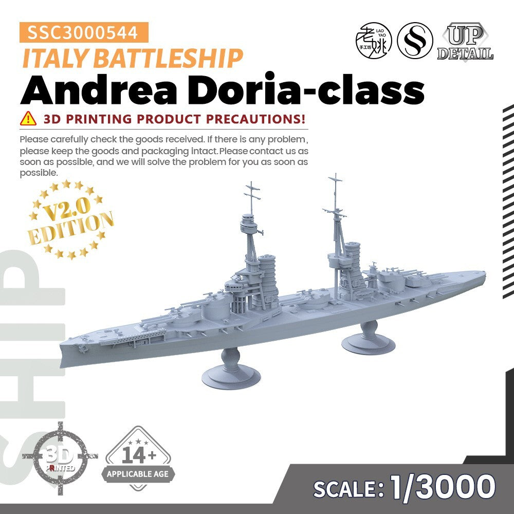 SSMODEL SSC3000544 1/3000 Military Model Kit Italy Andrea Doria-class Battleship