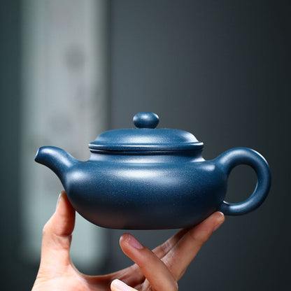 Chinese Yixing Tea Pot Marked Handmade Pot Real Zisha Green Clay 9 Infuser Holes