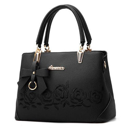Fashion Women Ladie PU Leather Handbag Shoulder Bag Flower Satchel Messenger Bag