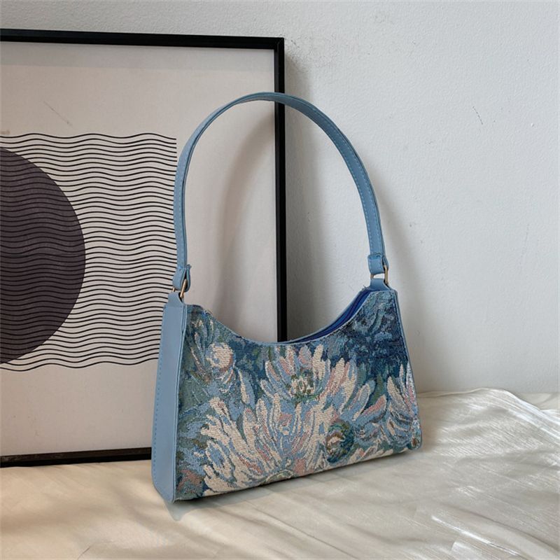 Shoulder Bag Handbags Printed Purse Handbags Tote Bag 25*16*7CM Zipper Floral