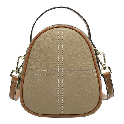 Genuine Leather Small Shoulder Bag Crossbody Handbag Shell Purse Polyester Blue