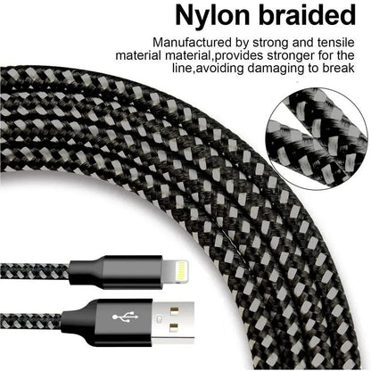 3 Pack Charging Cable Heavy Duty For iPhone 14 13 7 6 Plus Charger Charging Cord