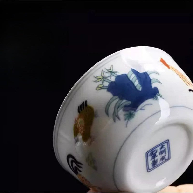 Exquisitely Ceramic Chinese Handmade Chicken Cup Tea Bowl Household Teaware