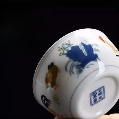 Exquisitely Ceramic Chinese Handmade Chicken Cup Tea Bowl Household Teaware