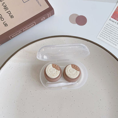 Women Contact Lens Case Plastic Lovely Cat Paw Container Storage Box 6.4x4x2.5cm