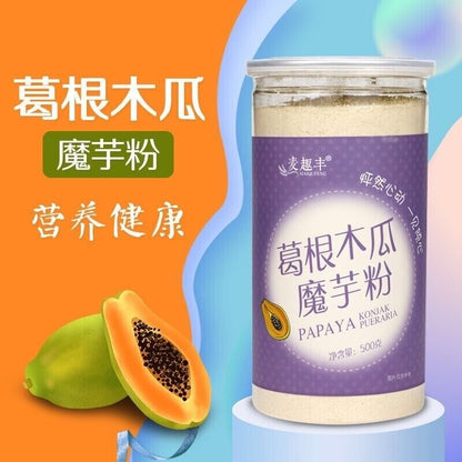 Pueraria papaya Konjac powder 500g 葛根木瓜魔芋粉 天然农家产品 代餐粉 Meal Replacement Food