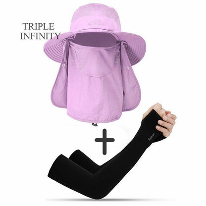 Summer Large Bucket Hat Foldable Breathable Hiking Fishing Camping 10*56-60 CM